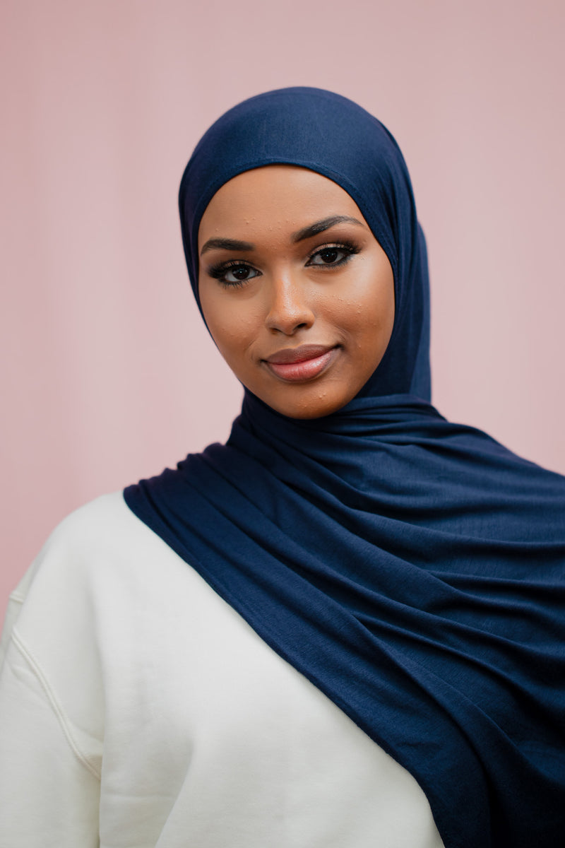 Modefa Instant Wave Jersey Hijab - Denim Blue