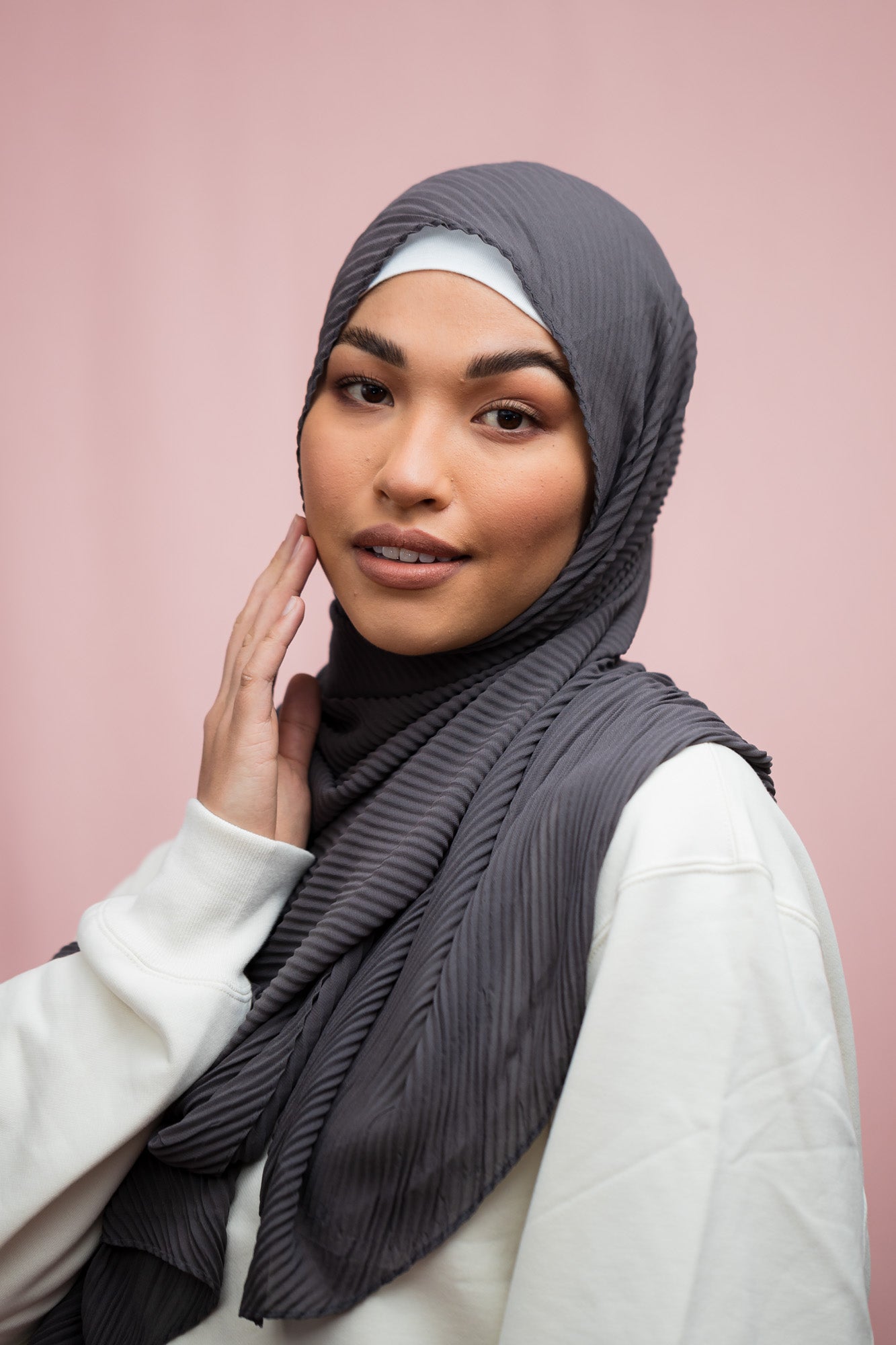 Ash Grey- Premium Ribbed Jersey Hijab